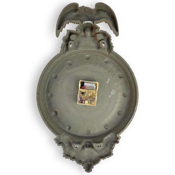 VINTAGE 1960's Burwood 4305 Large American Eagle Wall Clock 22” Faux Wood WORKS! - Picture 3 of 16